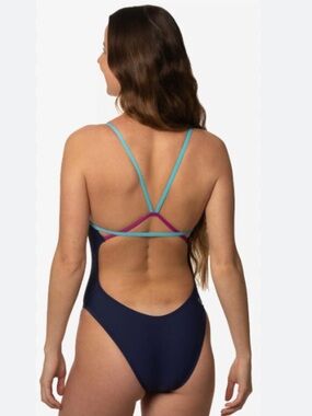 Jolyn Perry Navy Contrast Swimsuit- Size 30